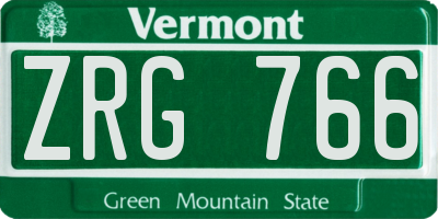 VT license plate ZRG766