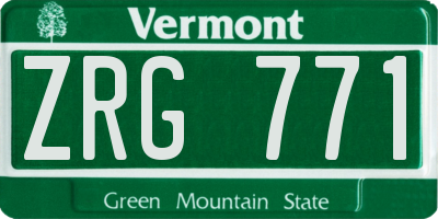 VT license plate ZRG771