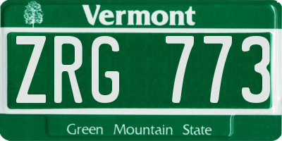 VT license plate ZRG773