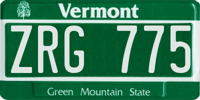 VT license plate ZRG775