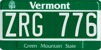 VT license plate ZRG776