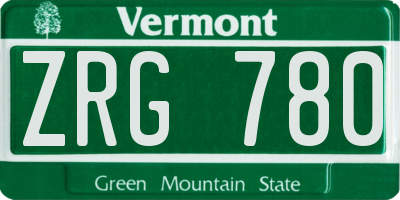 VT license plate ZRG780