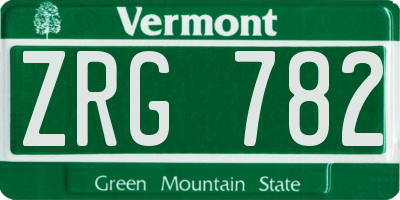 VT license plate ZRG782