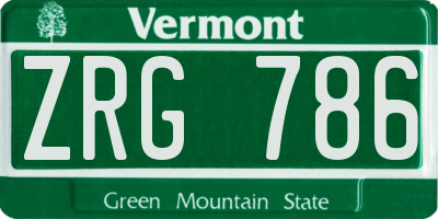 VT license plate ZRG786