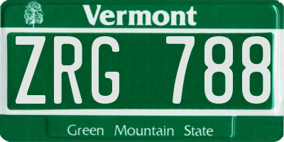 VT license plate ZRG788