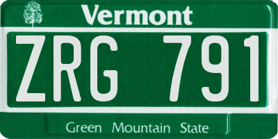 VT license plate ZRG791