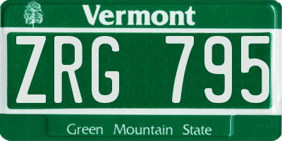 VT license plate ZRG795