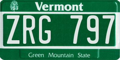 VT license plate ZRG797