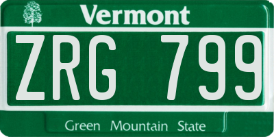 VT license plate ZRG799