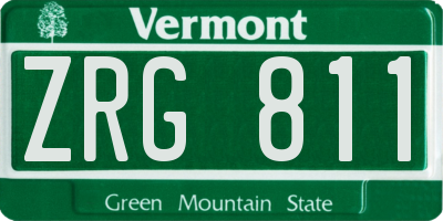 VT license plate ZRG811
