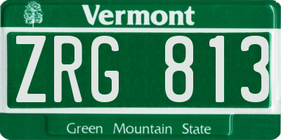 VT license plate ZRG813
