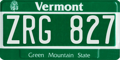 VT license plate ZRG827