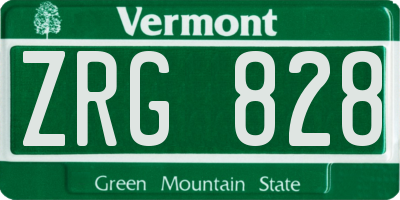 VT license plate ZRG828