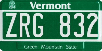 VT license plate ZRG832