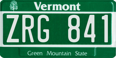 VT license plate ZRG841