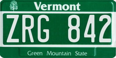 VT license plate ZRG842