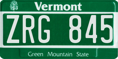 VT license plate ZRG845
