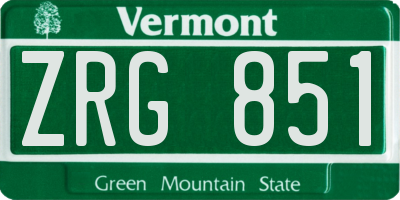 VT license plate ZRG851