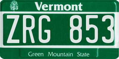 VT license plate ZRG853