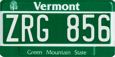 VT license plate ZRG856