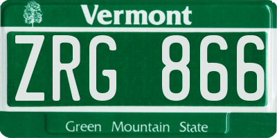 VT license plate ZRG866