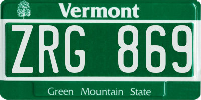 VT license plate ZRG869