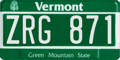 VT license plate ZRG871