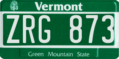 VT license plate ZRG873