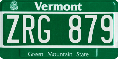 VT license plate ZRG879
