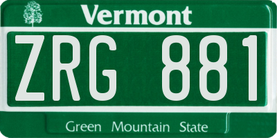 VT license plate ZRG881