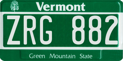VT license plate ZRG882