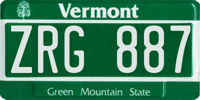 VT license plate ZRG887