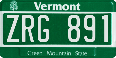 VT license plate ZRG891