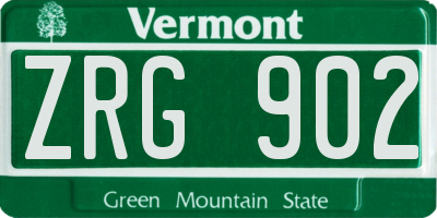 VT license plate ZRG902