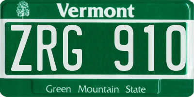 VT license plate ZRG910
