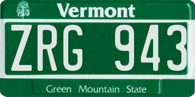 VT license plate ZRG943
