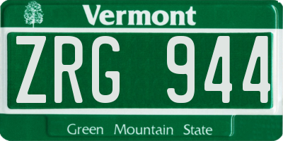 VT license plate ZRG944