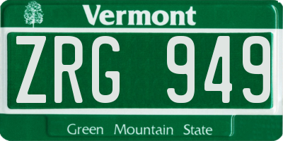 VT license plate ZRG949