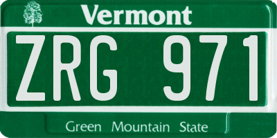 VT license plate ZRG971