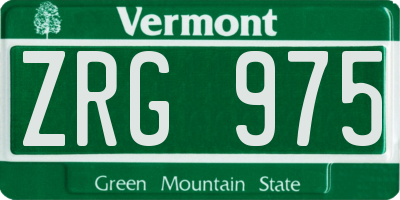 VT license plate ZRG975