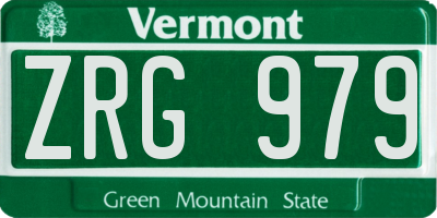 VT license plate ZRG979