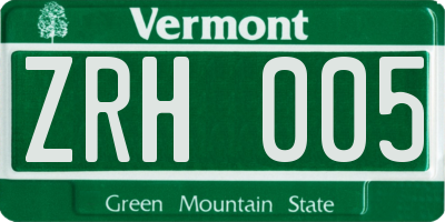 VT license plate ZRH005