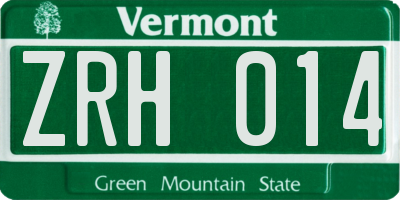 VT license plate ZRH014