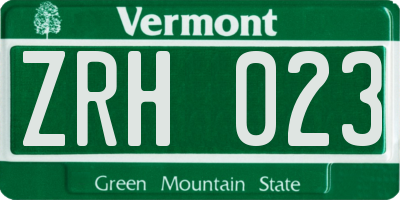 VT license plate ZRH023