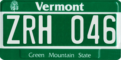 VT license plate ZRH046