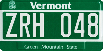 VT license plate ZRH048