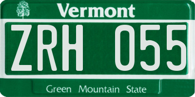 VT license plate ZRH055