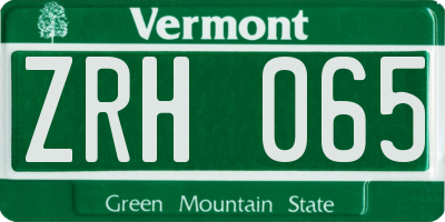 VT license plate ZRH065