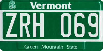 VT license plate ZRH069