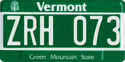 VT license plate ZRH073